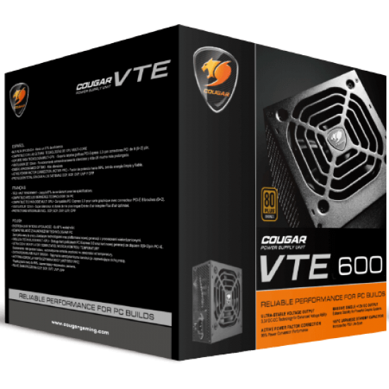 Cougar VTE600 600W 80 Plus Bronze Power Supply